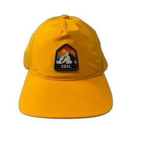 Coal The Hauler Mountain Patch Trucker Hat Mustard Yellow Adjustable Snapback
